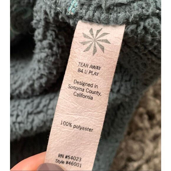 ATHLETA 1/4 ZIP FLEECE EMBROIDERED teal pullover SWEATER JACKET sz S M - Picture 6 of 10